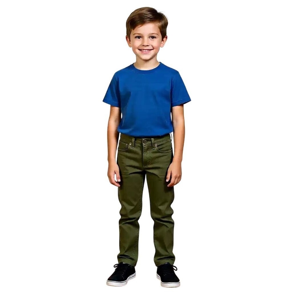 Levis Boys 511 Slim Fit Stretch Twill Pants Olive Green Adjustable Waist 8 NWT